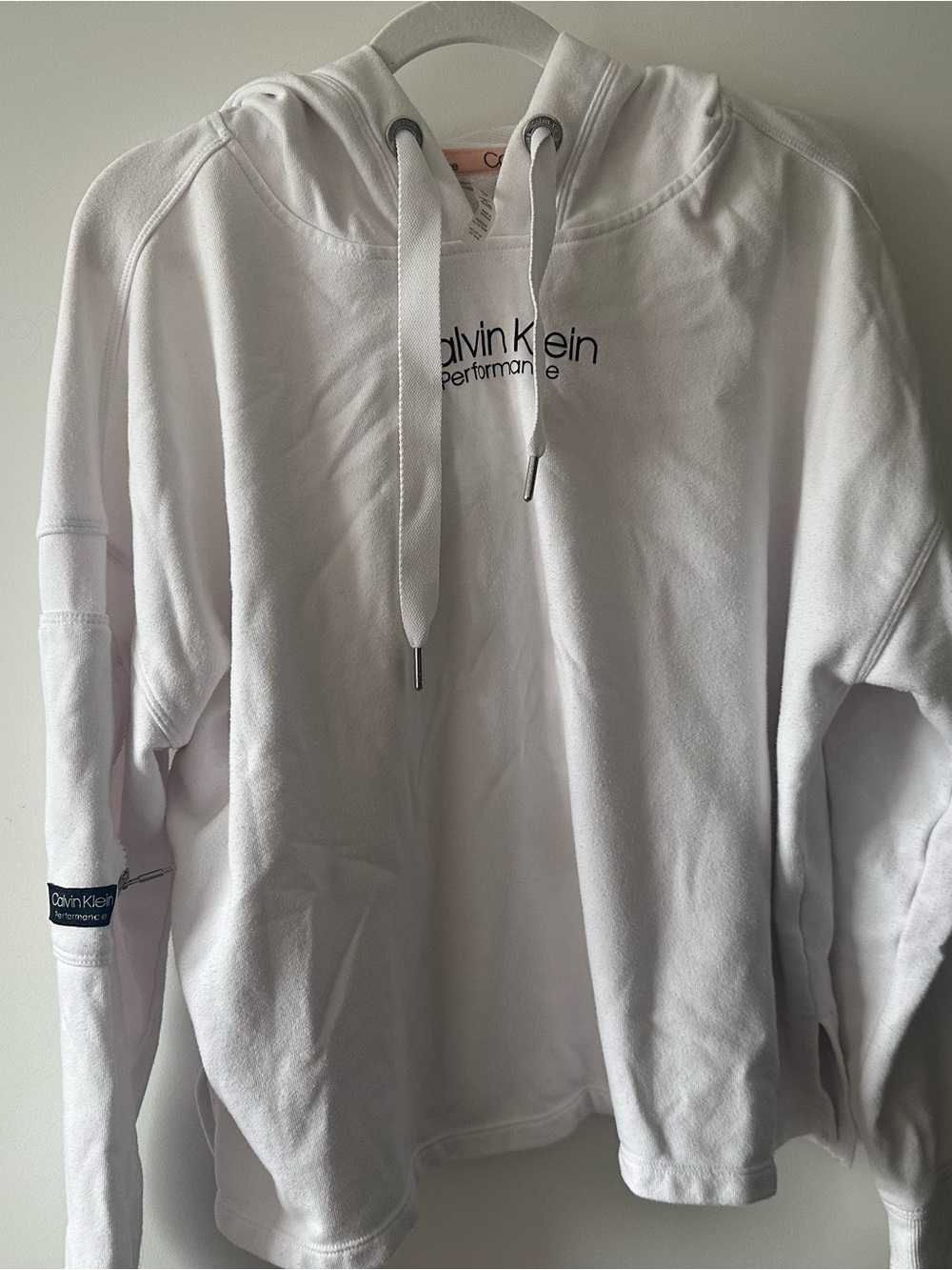 Calvin Klein Performance White Hooded Sweatshirt